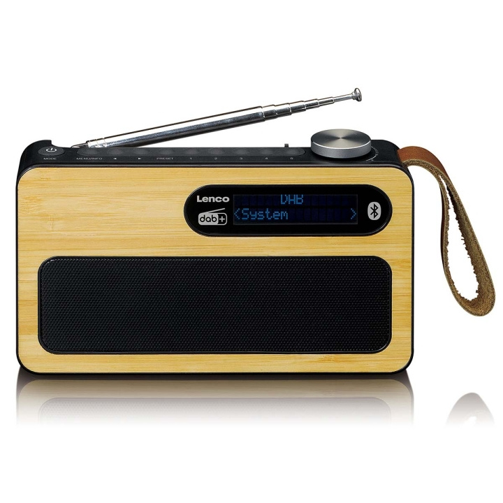 Lenco Portable DAB+/ FM radio with Bluetooth® bamboo Black in the group HOME ELECTRONICS / Audio & Picture / Home cinema, Hifi & Portable / Radio & Alarm clocks / Radio at TP E-commerce Nordic AB (D32360)