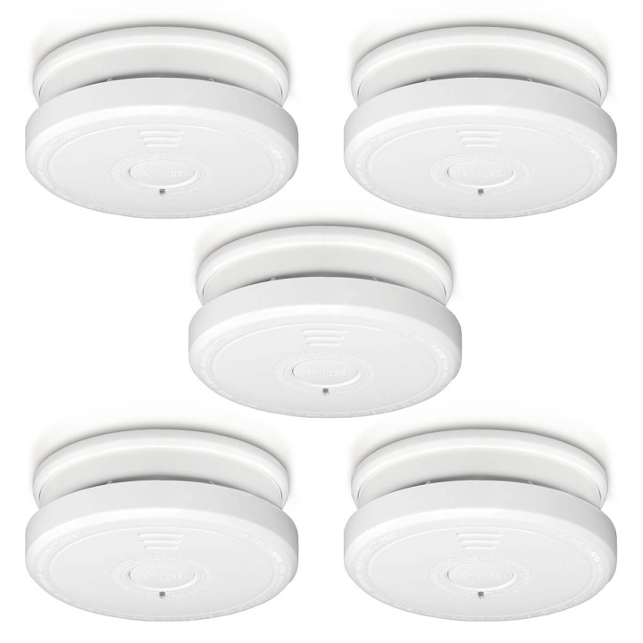 Alecto Smoke detector with hush button 5-pack White in the group HOME, HOUSEHOLD & GARDEN / Alarm & Security / Fire, smoke, gas / Smoke alarms at TP E-commerce Nordic AB (D32380)