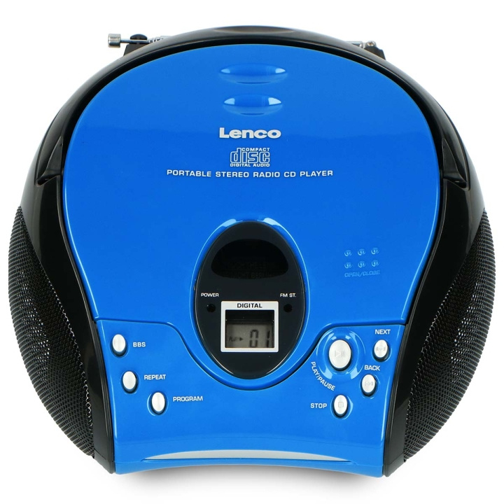 Lenco Portable stereo FM radio with CD player Blue / Black in the group HOME ELECTRONICS / Audio & Picture / Home cinema, Hifi & Portable / Portable audio players / CD-players at TP E-commerce Nordic AB (D32387)