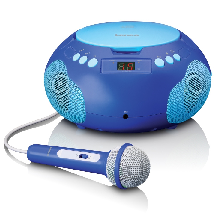 Lenco Portable radio / CD player with microfoon Blue in the group HOME ELECTRONICS / Audio & Picture / Home cinema, Hifi & Portable / Portable audio players / CD-players at TP E-commerce Nordic AB (D32396)