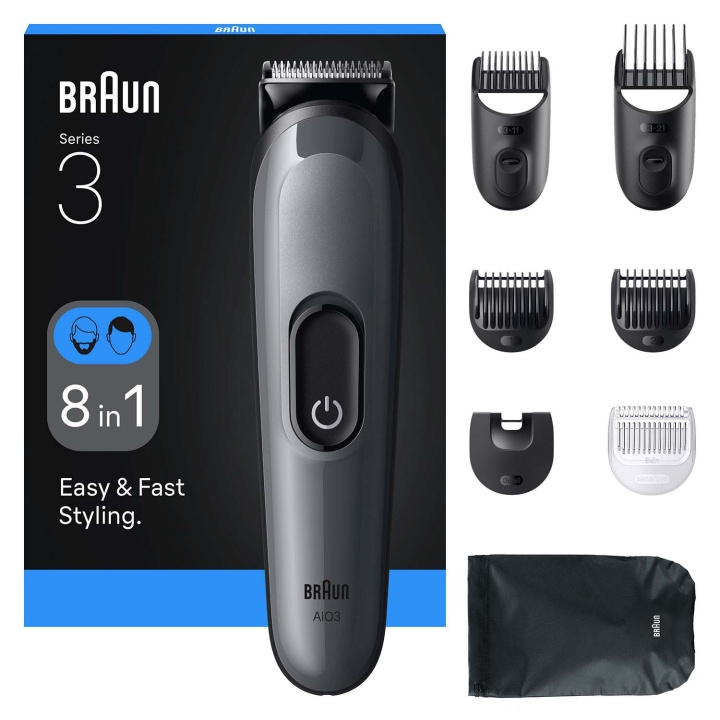 Braun All-in-One Grooming Kit Series 3 8-in-1 AIO3540 in the group BEAUTY & HEALTH / Hair & Styling / Shaving & Trimming / Hair trimmers at TP E-commerce Nordic AB (D32473)