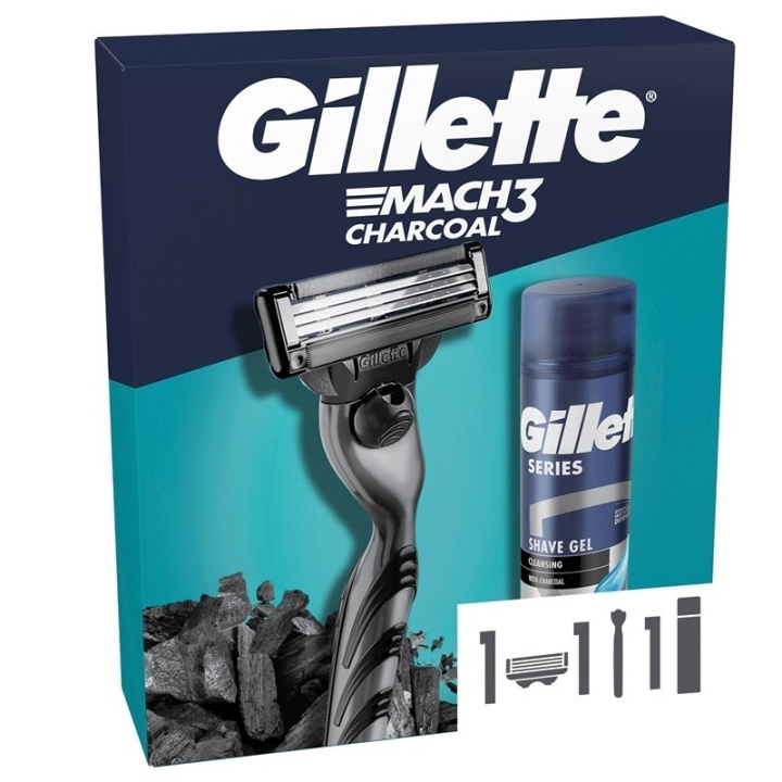 Gillette Giftset Gillette Mach3 Charcoal 2pcs in the group BEAUTY & HEALTH / Hair & Styling / Shaving & Trimming / Razors & Accessories at TP E-commerce Nordic AB (D32489)
