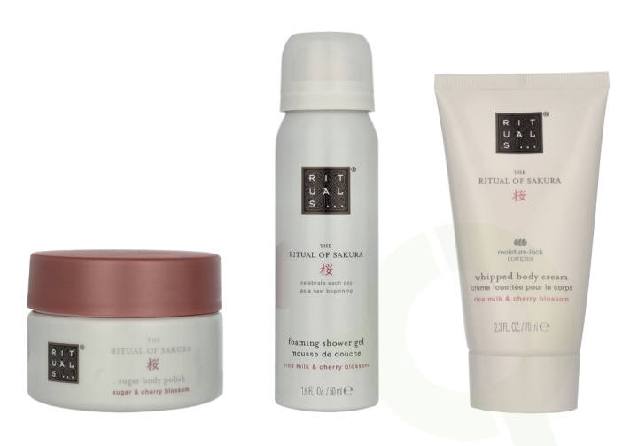 Rituals Sakura Trial Set 245 ml Foaming Shower Gel 50ml/Body Scrub 125g/Body Cream 70ml in the group BEAUTY & HEALTH / Gift sets / Gift sets for her at TP E-commerce Nordic AB (D32612)