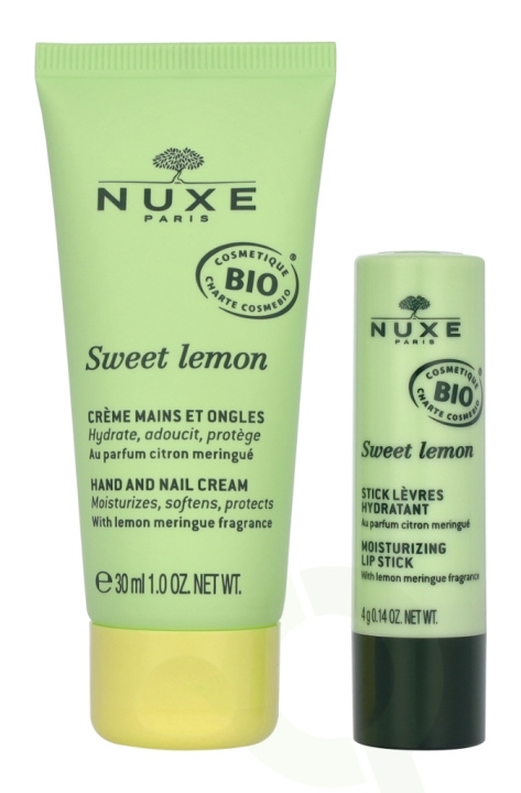 Nuxe Sweet Lemon Kit 34 ml Softening Lip Stick 4g/Hand And Nail Cream 30ml in the group BEAUTY & HEALTH / Manicure / Pedicure / Hand Creams at TP E-commerce Nordic AB (D32662)