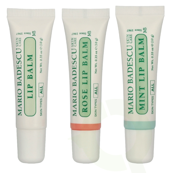 Mario Badescu Lip Balm Trio Giftset 30 g Oiginal 10g/Rose 10g/Mint 10g in the group BEAUTY & HEALTH / Makeup / Lips / Lip balm at TP E-commerce Nordic AB (D32825)