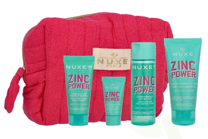 Nuxe Zinc Power Travel Kit 100 ml Cleansing Gel 50Ml/Toner 30Ml/Serum 5Ml/Fluid 15Ml in the group BEAUTY & HEALTH / Gift sets / Gift sets for her at TP E-commerce Nordic AB (D32918)
