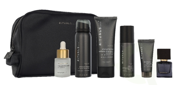 Rituals Homme Giftset 225 ml Roi d’Orient 15 ml/Homme Shower Foam 50ml/Homme 24h Anti-Perspirant Spray 50ml/Namaste Hyaluronic Acid Natural Booster 20 ml/Homme 24h Hydrating Face Cream 20ml/Homme Strengthening Caffeine Shampoo 70ml/Homme Toiletry Bag in the group BEAUTY & HEALTH / Fragrance & Perfume / Perfumes / Perfume for him at TP E-commerce Nordic AB (D32942)