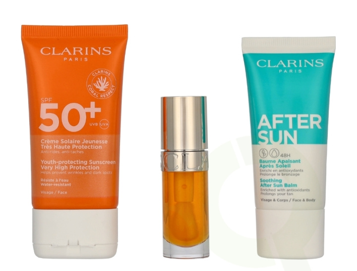 Clarins Beautiful Summer Giftset 87 ml Sun Cream 50ml/Lip Oil 7ml/Sun Balm 30ml in the group BEAUTY & HEALTH / Skin care / Tanning / Sunscreen at TP E-commerce Nordic AB (D32945)