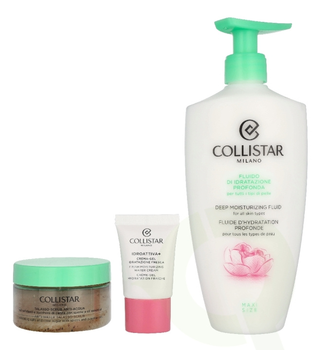 Collistar Corpo Set 565 ml Deep Hydration Fluid 400 ml / Thalasso Anti-Aqua Scrub 150 g / Mini Idroattiva Gel Cream 15 ml in the group BEAUTY & HEALTH / Skin care / Face at TP E-commerce Nordic AB (D33004)