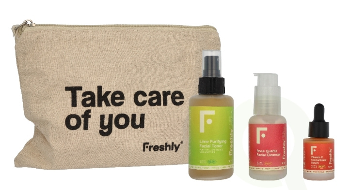 Freshly Cosmetics Freshly Vitamin C Essential Routine 165 ml Lime Purifying Facial Toner 100ml/Rose Quartz Facial Cleanser 50ml/Minitalla Vitamin C Concentrate Serum 15ml in the group BEAUTY & HEALTH / Skin care / Face / Cleaning at TP E-commerce Nordic AB (D33224)