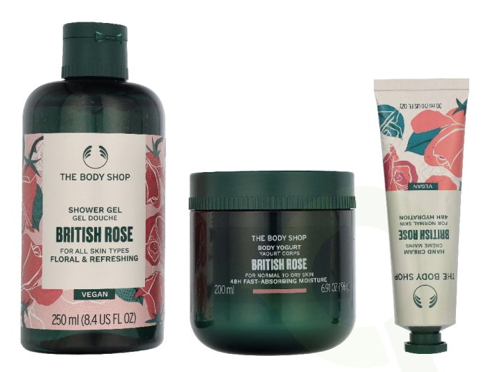 The Body Shop G3 Small British Rose Giftset 140 ml Hand Cream 30ml/Body Butter 50ml/Shower Cream 60ml in the group BEAUTY & HEALTH / Gift sets / Gift sets for her at TP E-commerce Nordic AB (D33570)