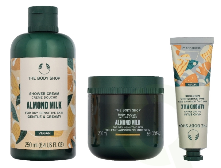 The Body Shop G3 Small Almond Milk Giftset 140 ml Hand Cream 30ml/Body Butter 50ml/Shower Cream 60ml in the group BEAUTY & HEALTH / Gift sets / Gift sets for her at TP E-commerce Nordic AB (D33571)