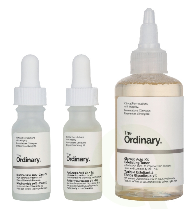 The Ordinary The Mini Icons Set 130 ml Glycolic Acid Exfoliating Toner 100ml/Niacinamide 15ml/Hyaluronic Acid 15ml/4 Cotton Pads/Mesh Pouch in the group BEAUTY & HEALTH / Skin care / Face / Skin serum at TP E-commerce Nordic AB (D33693)