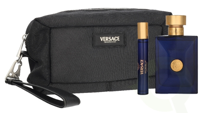 Versace Dylan Blue Pour Homme Giftset 110 ml Edt Spray 100ml/Edt Spray 10ml/Black Trousse in the group BEAUTY & HEALTH / Fragrance & Perfume / Perfumes / Perfume for him at TP E-commerce Nordic AB (D33824)