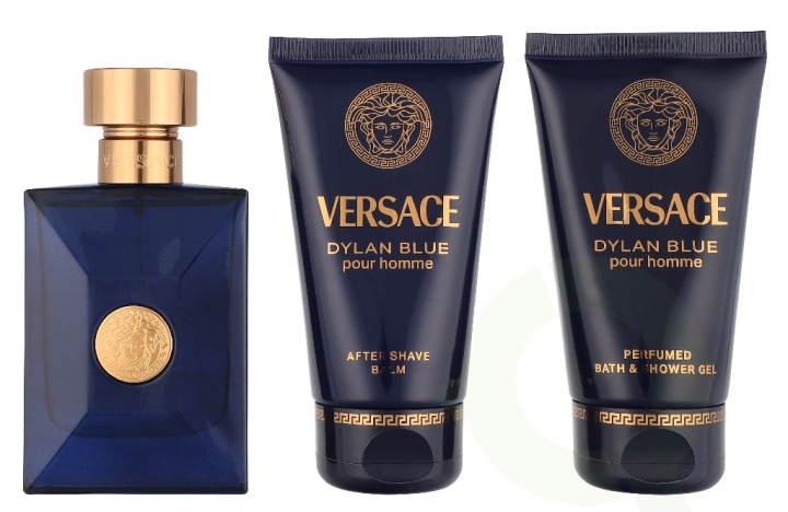 Versace Dylan Blue Pour Homme Giftset 150 ml Edt Spray 50ml/Bath & Shower Gel 50ml/Aftershave Balm 50ml in the group BEAUTY & HEALTH / Fragrance & Perfume / Perfumes / Perfume for him at TP E-commerce Nordic AB (D33825)
