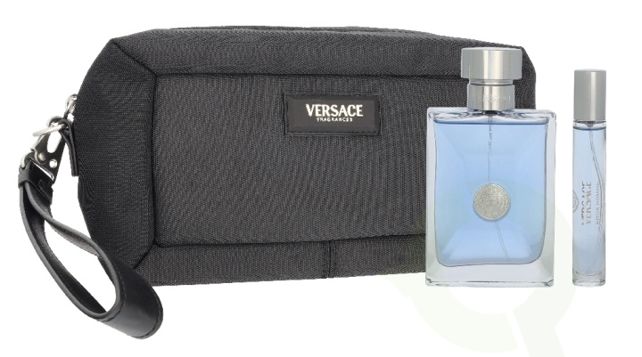 Versace Pour Homme Giftset 110 ml Edt Spray 100ml/Edt Spray 10ml/Black Trousse in the group BEAUTY & HEALTH / Gift sets / Gift sets for him at TP E-commerce Nordic AB (D33831)
