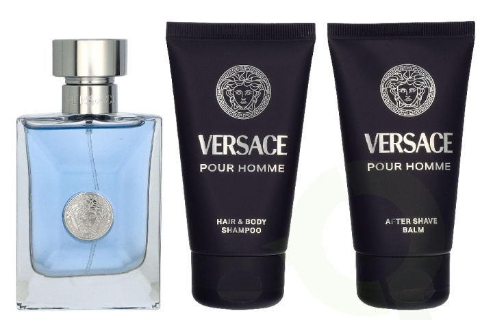 Versace Pour Homme Giftset 150 ml Edt Spray 50ml/Aftershave Balm 50ml/Hair & Body Shampoo 50ml in the group BEAUTY & HEALTH / Fragrance & Perfume / Perfumes / Perfume for him at TP E-commerce Nordic AB (D33832)