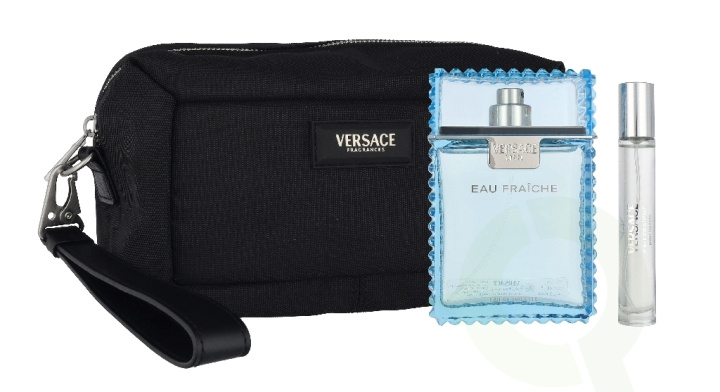 Versace Eau Fraiche Giftset 110 ml Edt Spray 100ml/Edt Spray 10ml/Black Trousse in the group BEAUTY & HEALTH / Fragrance & Perfume / Perfumes / Perfume for her at TP E-commerce Nordic AB (D33833)