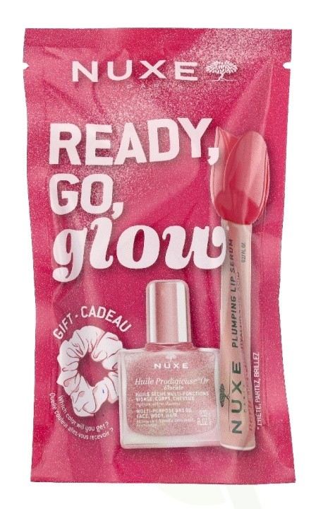 Nuxe Ready, Go, Glow Pink Set 18 ml Lip Volume Serum 8ml/Dry Oil 10ml/Scrunchie in the group BEAUTY & HEALTH / Gift sets / Gift sets for her at TP E-commerce Nordic AB (D33985)