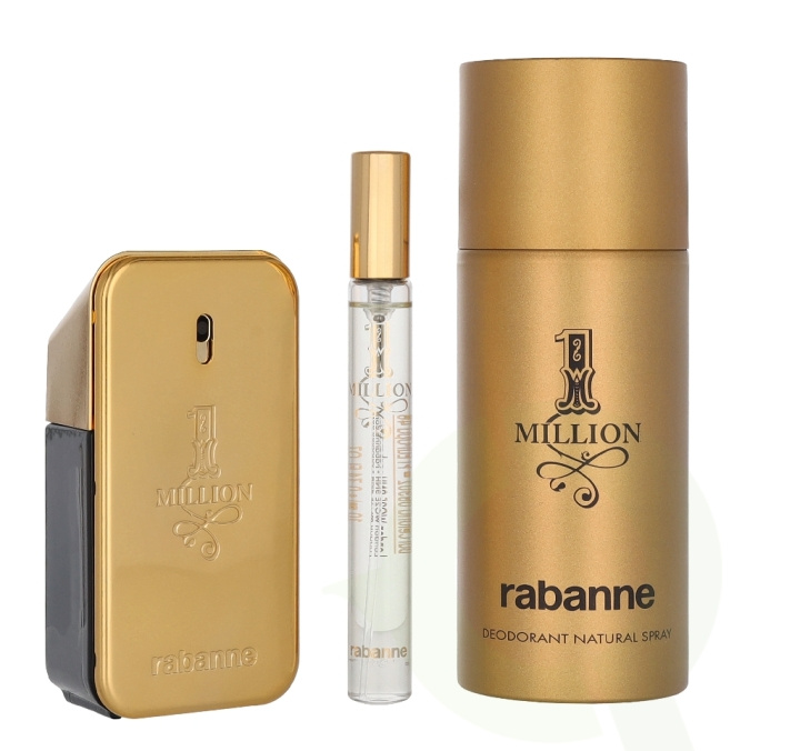 Paco Rabanne 1 Million Giftset 210 ml Edt Spray 50ml/Deo Spray 150ml/Edt Spray 10ml in the group BEAUTY & HEALTH / Fragrance & Perfume / Perfumes at TP E-commerce Nordic AB (D34063)
