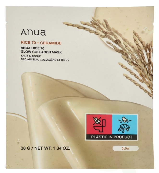 Anua Rice 70 + Ceramide Glow Collagen Mask 38 g in the group BEAUTY & HEALTH / Skin care / Face at TP E-commerce Nordic AB (D34164)