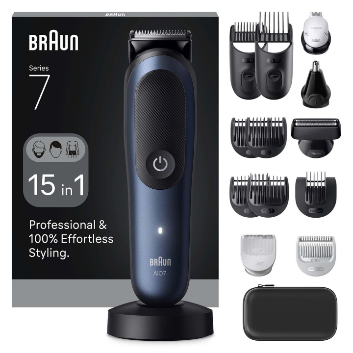 Braun All-in-One Series 7 15in1 7580 Black / Deep Blue in the group BEAUTY & HEALTH / Hair & Styling / Shaving & Trimming / Hair trimmers at TP E-commerce Nordic AB (D34357)