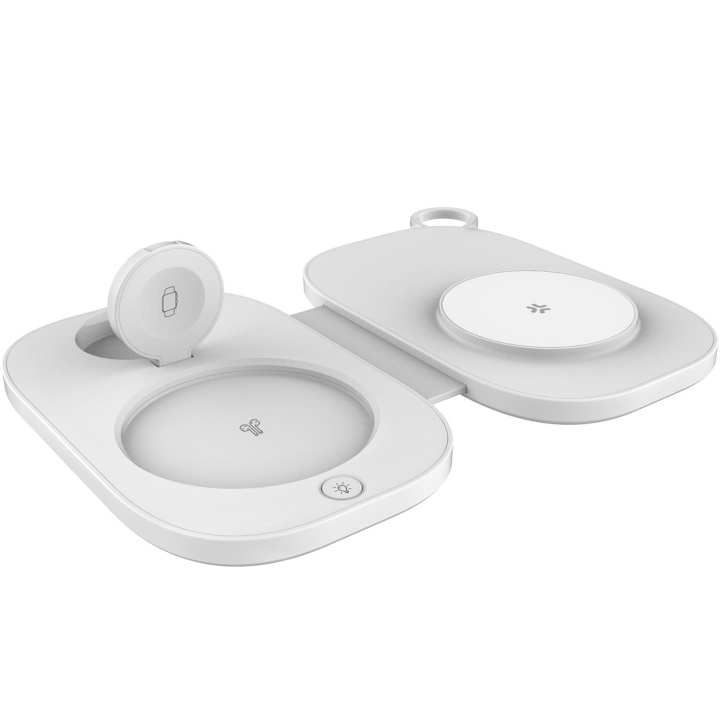 Celly 3-i-1 Trådlös laddare MagSafe-kompatibel Vit in the group SMARTPHONE & TABLETS / Chargers & Cables / Wireless Qi chargers at TP E-commerce Nordic AB (D34395)