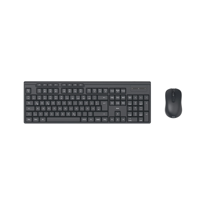 Hama Keyboard/Mouse Set WKM-200 Wireless Black in the group COMPUTERS & PERIPHERALS / Mice & Keyboards / Keyboards at TP E-commerce Nordic AB (D34840)