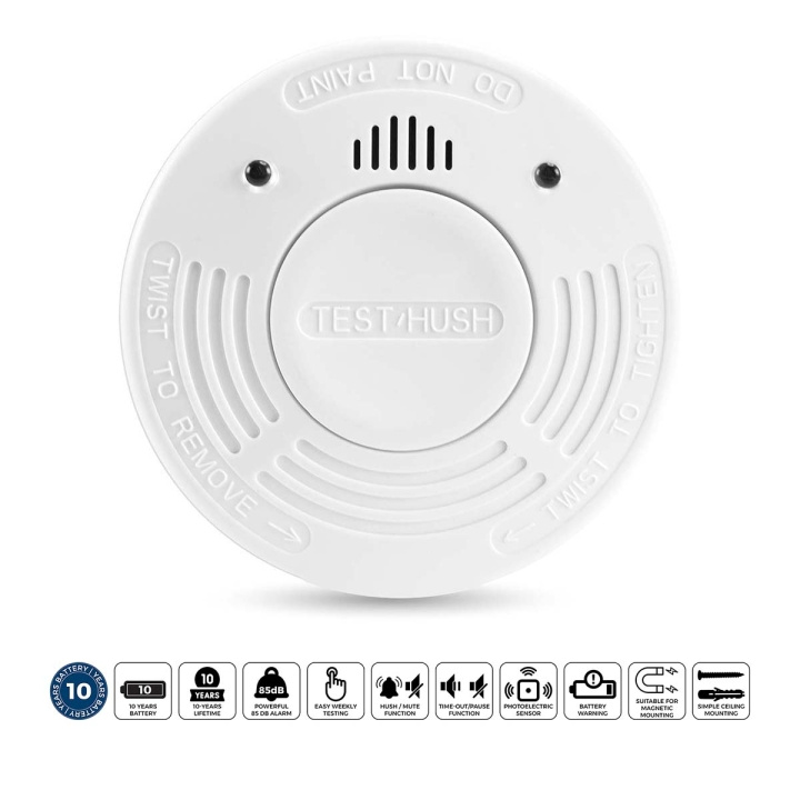 Alecto Smoke detector with 10 years battery and sensor runtime White in the group HOME, HOUSEHOLD & GARDEN / Alarm & Security / Fire, smoke, gas / Smoke alarms at TP E-commerce Nordic AB (D34872)