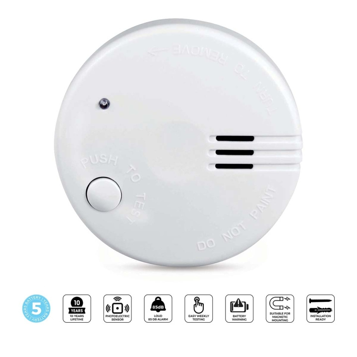 Alecto Smoke Alarm | Battery Powered | Battery life up to: 5 year | EN 14604 | With test button | 85 dB | ABS | White in the group HOME, HOUSEHOLD & GARDEN / Alarm & Security / Fire, smoke, gas / Smoke alarms at TP E-commerce Nordic AB (D34888)