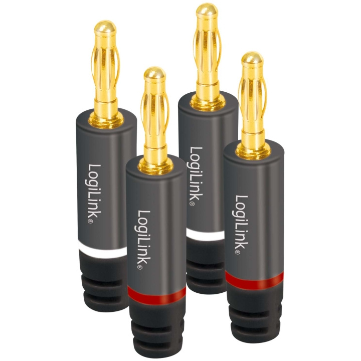LogiLink Banankontakter max 4 mm² högtalarkabel 4-pack in the group HOME ELECTRONICS / Cables & Adapters / RCA at TP E-commerce Nordic AB (D34935)