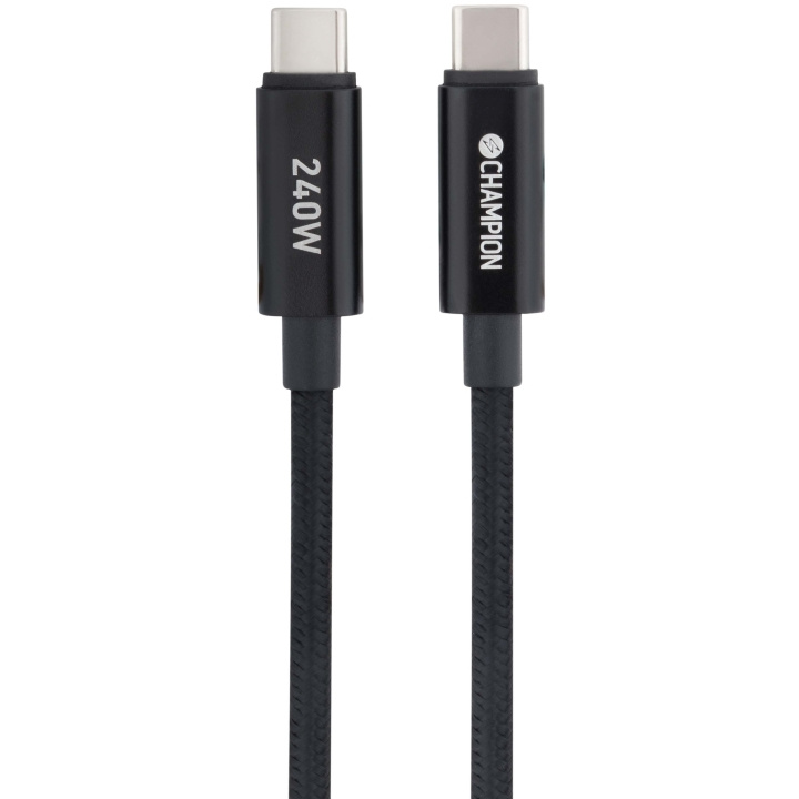 Champion USB-C Kabel 240W 1m Svart in the group COMPUTERS & PERIPHERALS / Computer cables / USB / USB-C at TP E-commerce Nordic AB (D34940)