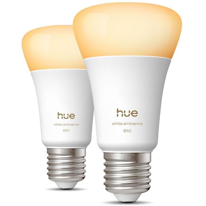 Philips Hue White Ambiance E27 810lm 2-pack in the group HOME, HOUSEHOLD & GARDEN / Smart home / Smart Lights at TP E-commerce Nordic AB (D34945)