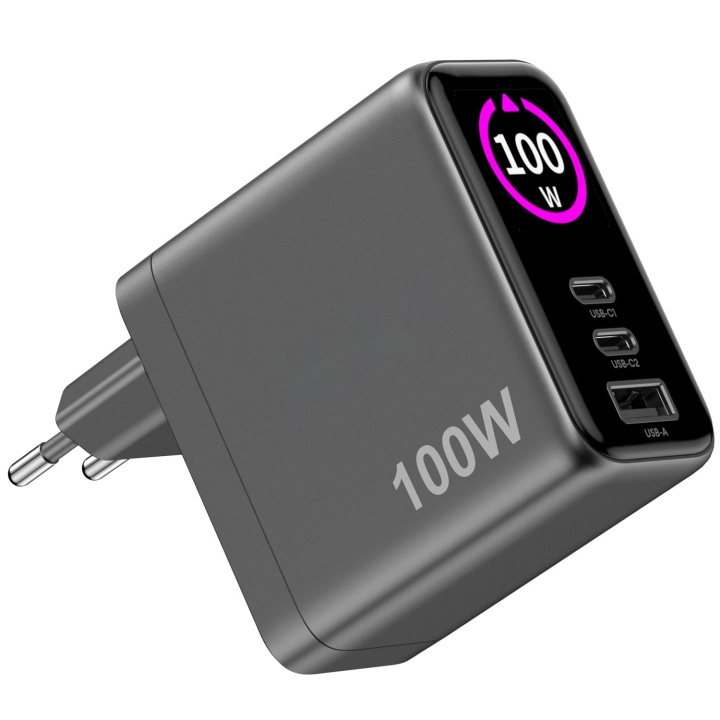 Celly Laddare 100W PD/QC med display in the group SMARTPHONE & TABLETS / Chargers & Cables / Wall charger at TP E-commerce Nordic AB (D35020)