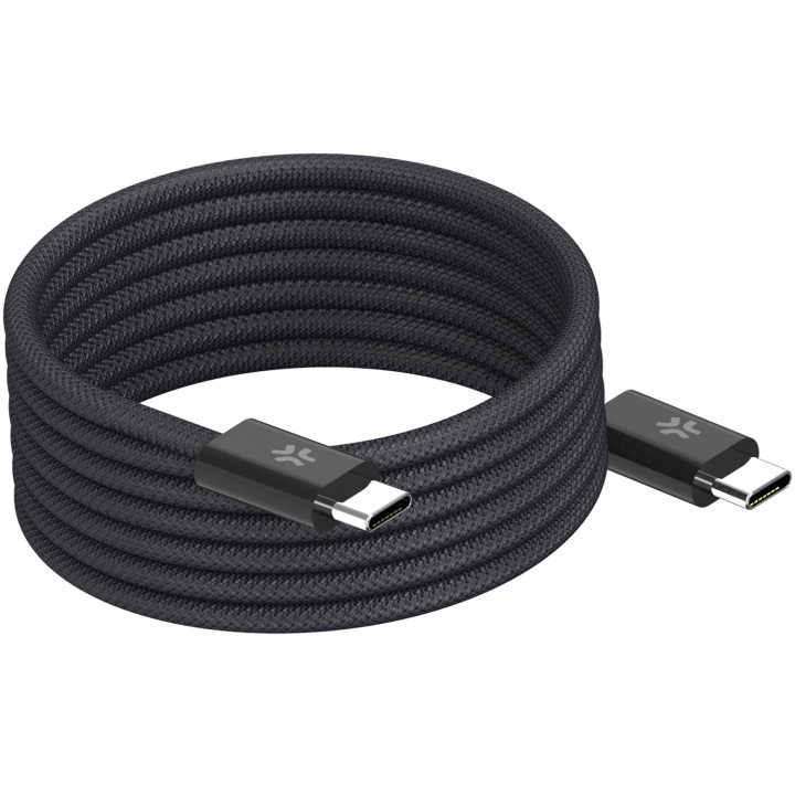 Celly USB-C Kabel 60W Magnetisk Flätad 1m Svart in the group COMPUTERS & PERIPHERALS / Computer cables / USB / USB-C at TP E-commerce Nordic AB (D35021)