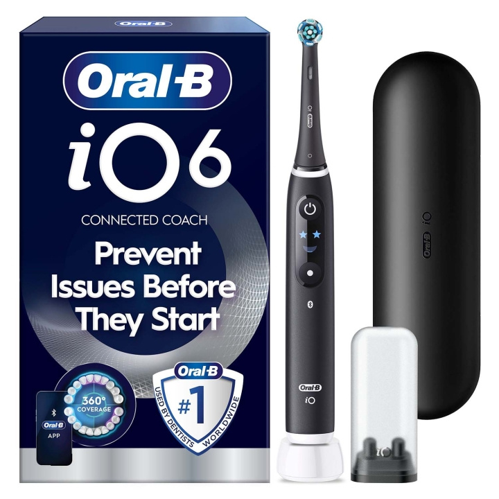 Oral B Eltandborste iO6 Black Lava, 1 Extra Refill in the group BEAUTY & HEALTH / Oral care / Electric toothbrushes at TP E-commerce Nordic AB (D35632)