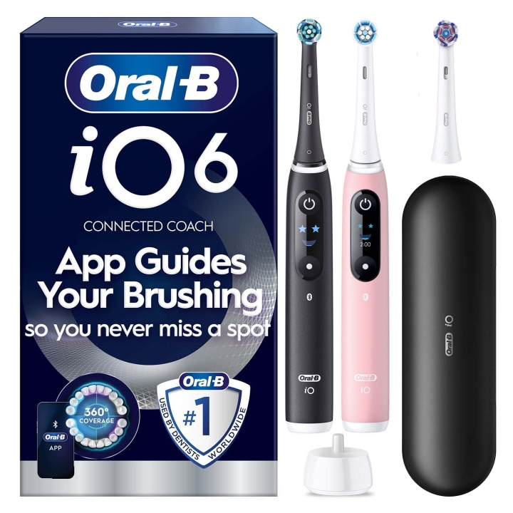 Oral B Eltandborste iO6 BlackLava/PinkSand Sens Duo 1Extra Ref in the group BEAUTY & HEALTH / Oral care / Electric toothbrushes at TP E-commerce Nordic AB (D35636)