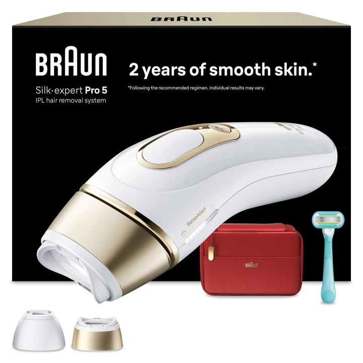 Braun IPL Silk·expert Pro 5, Hårborttagning Hemma, 2 huvuden, PL5221 in the group BEAUTY & HEALTH / Hair & Styling / Hair removal / IPL & Laser at TP E-commerce Nordic AB (D35642)