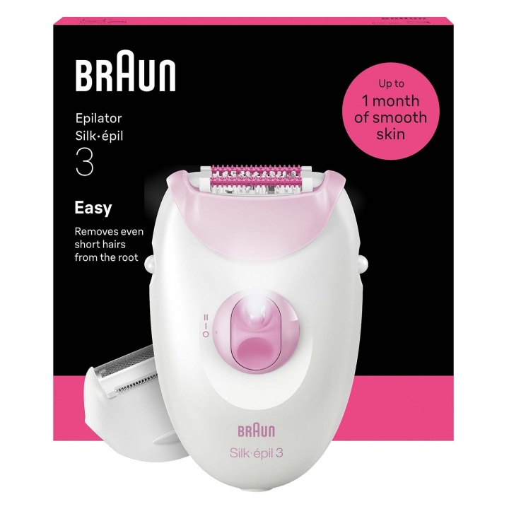 Braun Epilator Silk·épil 3 med sladd, Långvarigt Slät Hud, 3-031, Rosa in the group BEAUTY & HEALTH / Hair & Styling / Hair removal / Epliators at TP E-commerce Nordic AB (D35645)