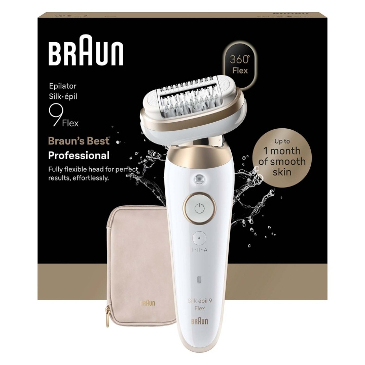 Braun Epilator Silk·épil 9 Flex Wet & Dry, Långvarigt Slät Hud, 9-011 3D, Guld in the group BEAUTY & HEALTH / Hair & Styling / Hair removal / Epliators at TP E-commerce Nordic AB (D35649)