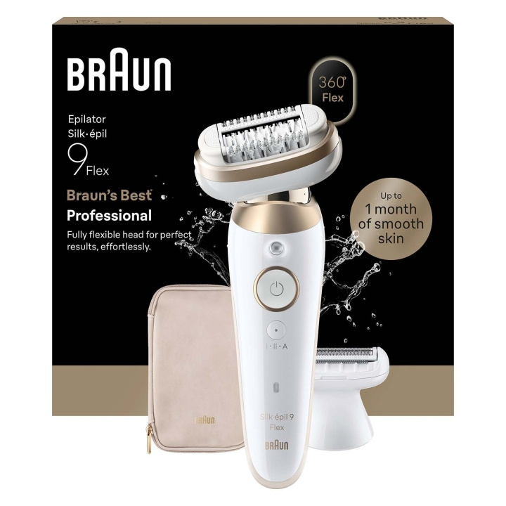 Braun Epilator Silk·épil 9 Flex Wet & Dry, Långvarigt Slät Hud, 9-030 3D, Guld in the group BEAUTY & HEALTH / Hair & Styling / Hair removal / Epliators at TP E-commerce Nordic AB (D35650)