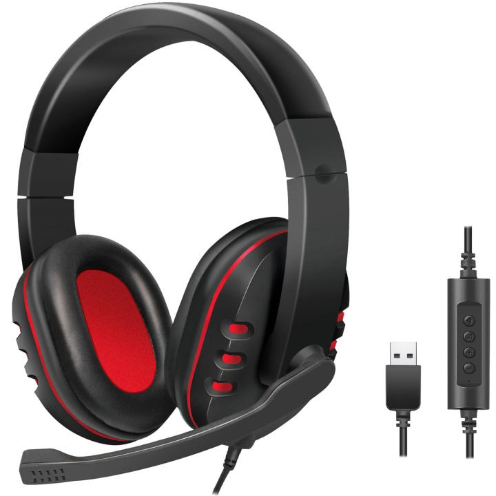 LogiLink Gamingheadset USB Svart/Röd in the group COMPUTERS & PERIPHERALS / GAMING / Headset at TP E-commerce Nordic AB (D35817)