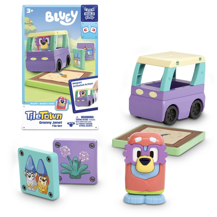 Bluey Tile Town - Bluey Magnetiske Mini Legesæt - Granny Janet Tile Set in the group TOYS, KIDS & BABY PRODUCTS / Toys / Play set at TP E-commerce Nordic AB (D37327)