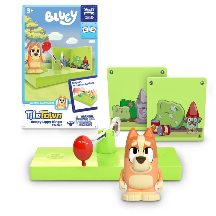 Bluey Tile Town -Bluey Magnetiske Mini Legesæt - Keepy Uppy Bingo Tile Set in the group TOYS, KIDS & BABY PRODUCTS / Toys / Play set at TP E-commerce Nordic AB (D37328)