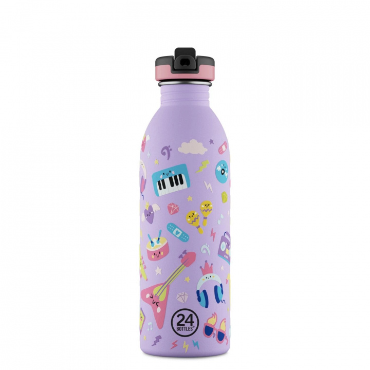 24Bottles Urban Bottle - Music Friends - Lilla - 500 ml in the group Sport, leisure & Hobby / Outdoor recreation / Thermoses & Water Bottles at TP E-commerce Nordic AB (D37386)