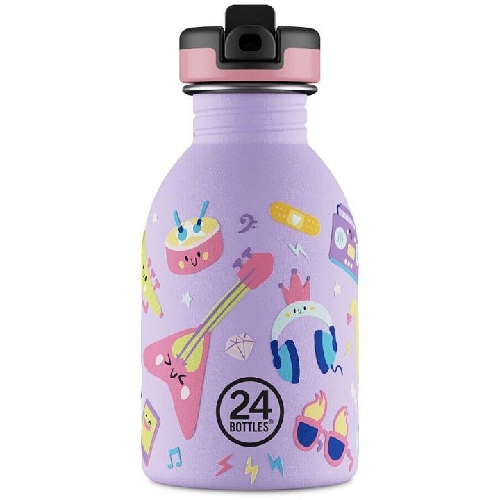 24Bottles Urban Bottle Music Friends - Lilla - 250 ml in the group Sport, leisure & Hobby / Outdoor recreation / Thermoses & Water Bottles at TP E-commerce Nordic AB (D37461)