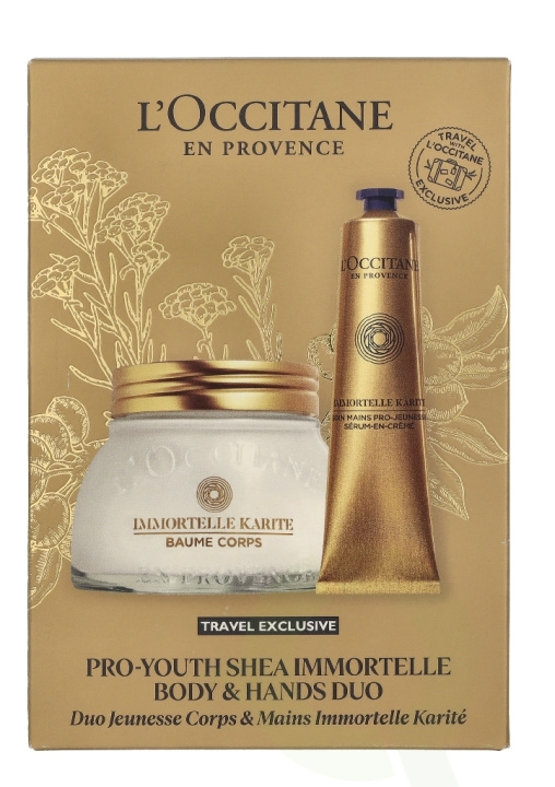 L\'Occitane Immortelle Pro Youth Shea Body & Hands Duo 275 ml Body Care Body Balm 200ml/Hand Care Serum 75ml in the group BEAUTY & HEALTH / Skin care / Body health / Body lotion at TP E-commerce Nordic AB (D37681)