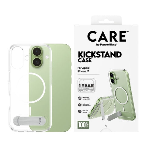 PanzerGlass CARE Feature Case Transparent w. Kickstand & MagSafe - iPhone 17 in the group SMARTPHONE & TABLETS / Phone cases / Apple / iPhone 17 at TP E-commerce Nordic AB (D38291)