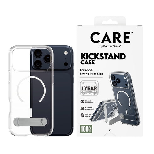 PanzerGlass - CARE Feature Case Transparent w. Kickstand & MagSafe - iPhone 17 Pro Max in the group SMARTPHONE & TABLETS / Phone cases / Apple / iPhone 17 at TP E-commerce Nordic AB (D38333)