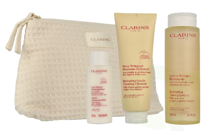Clarins Age-Defying & Firming Essentials Set 375 ml Pouch/Cleanser 125ml/Lotion 200ml/Milk 50ml in the group BEAUTY & HEALTH / Skin care / Face at TP E-commerce Nordic AB (D39504)
